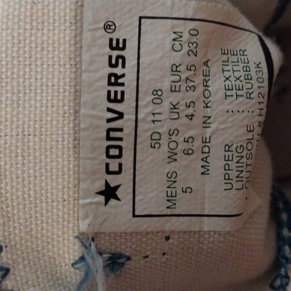 Converse High Top Sneakers Size Man 5, Woman 6.5 - Picture 5 of 7